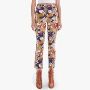 MOTHER Hustler Ankle Fray in Flowers in Her Hair